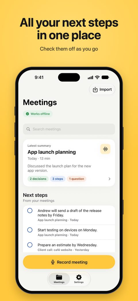 All your next steps in one place
